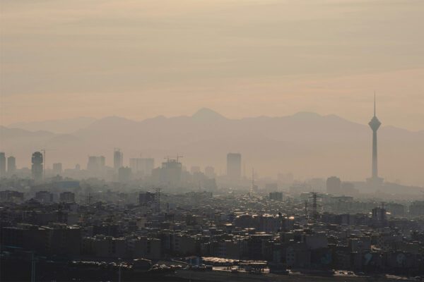 Air pollution cityscape