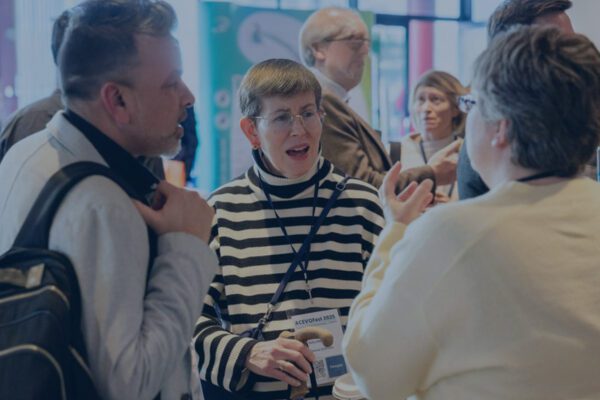 ACEVO Fest, people talking