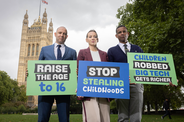 NEU's 'Robbed: Big Tech's Little Victims' Parliament Square stunt
